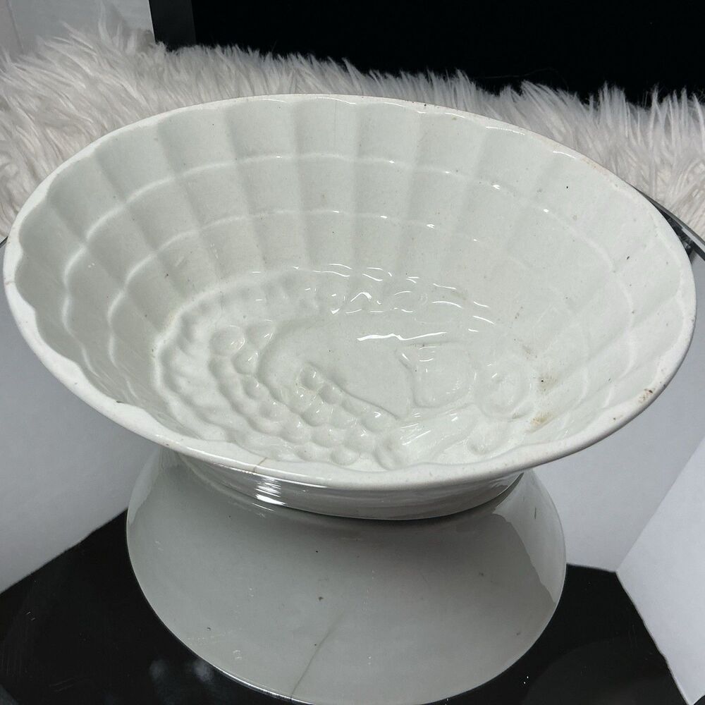 Antique Petrus Regout & Co Maastricht White Jelly / Pudding Mould "Fruit"